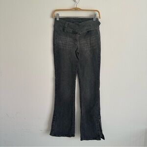 Vintage Y2K Rampage Jeans Flare Grey Grunge Fairy Belted Gray Whimsigoth Denim